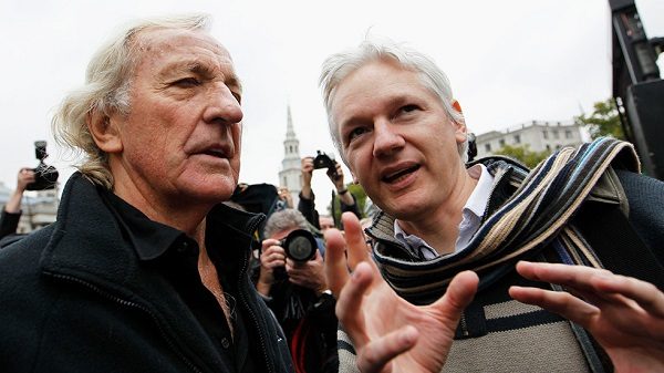 Click to enlarge Pilger and Assange