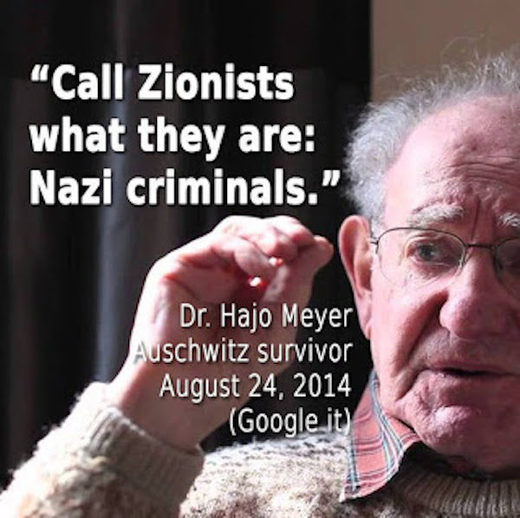 Auschwitz survivor: "Call the Zionists what they are: Nazi criminals"