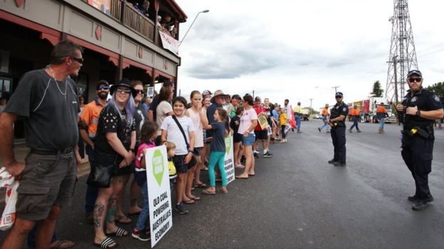Click to enlarge Carmichael mine protests