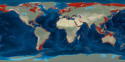 Click to enlarge sea level rise history map