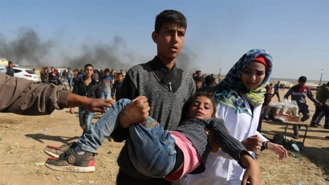 Click to enlarge march return palestinian protesters