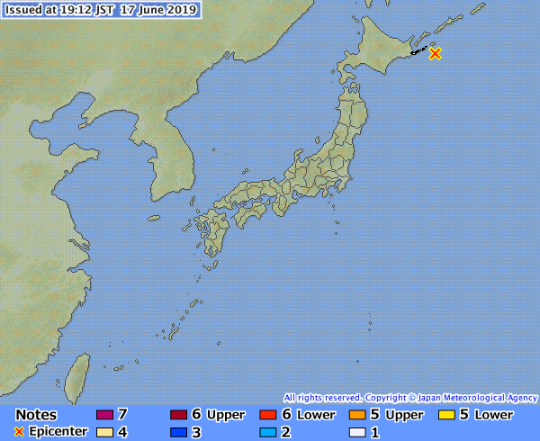 earthquake japan honshu june 17 2019