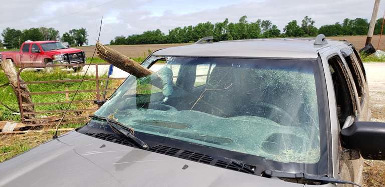 Click to enlarge tornado damage in Oakville, Iowa