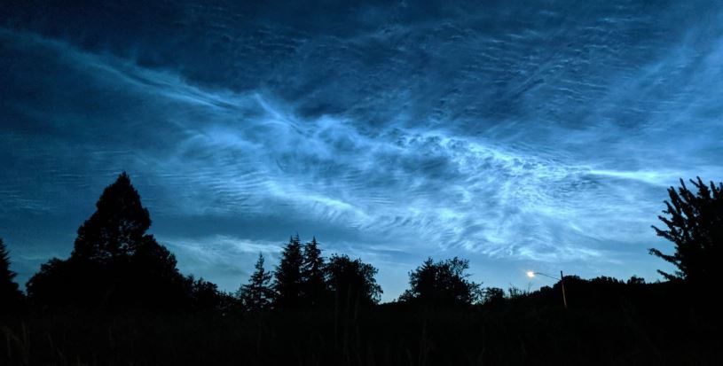 Click to enlarge Noctilucent clouds