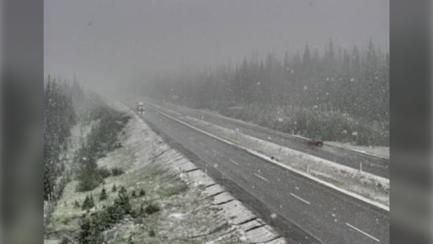 Click to enlarge DriveBC highway camera shows snowy conditions