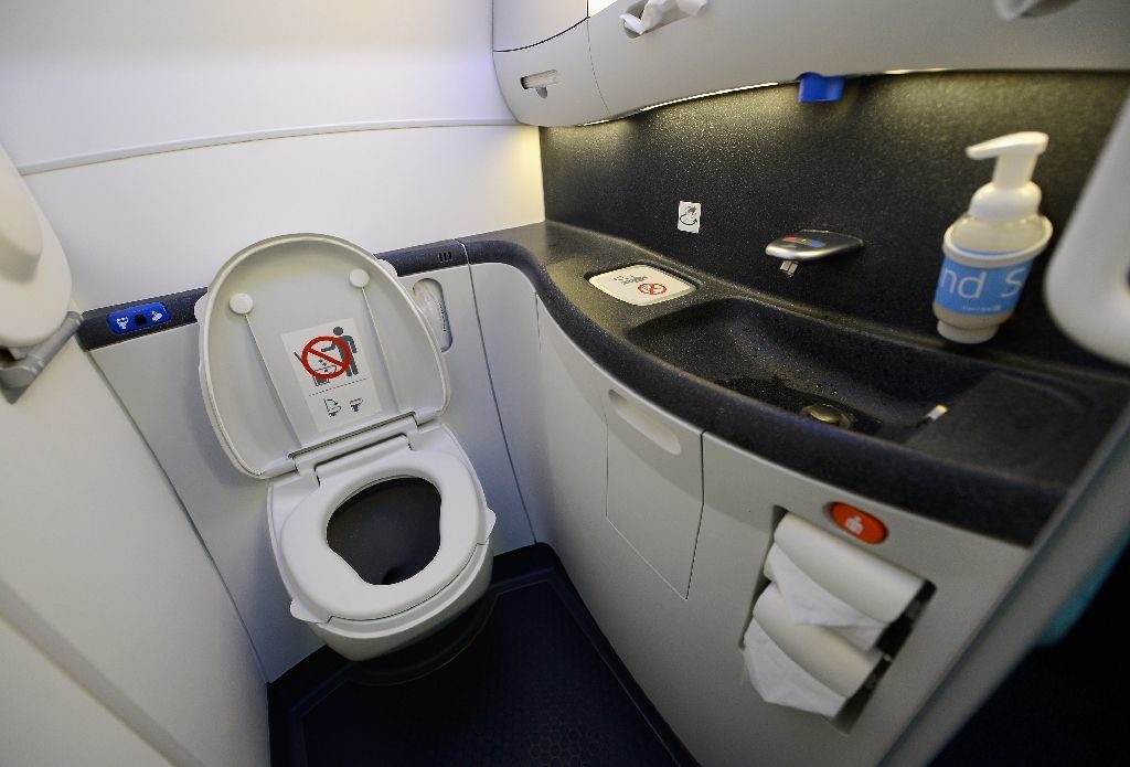 Airplane bathroom