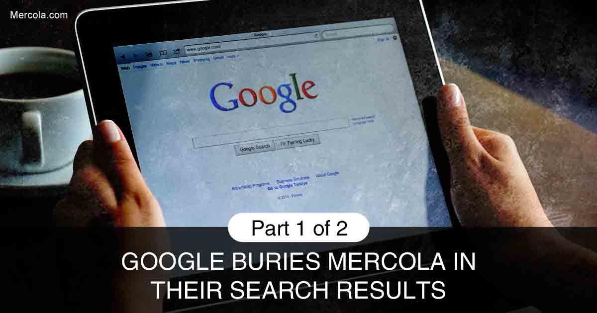 Click to enlarge google buries mercola