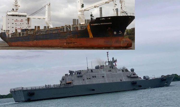 USS Billings Canadian Freighter