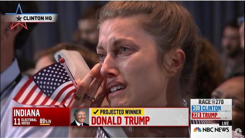 hillary supporter election night cry