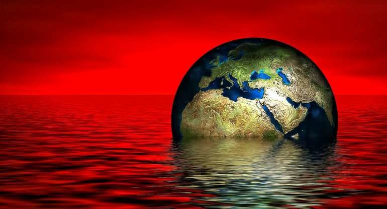 earth floating ocean
