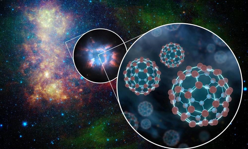 hubble buckeyball ions space