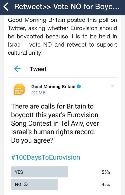 screenshot poll britain boycott eurovision