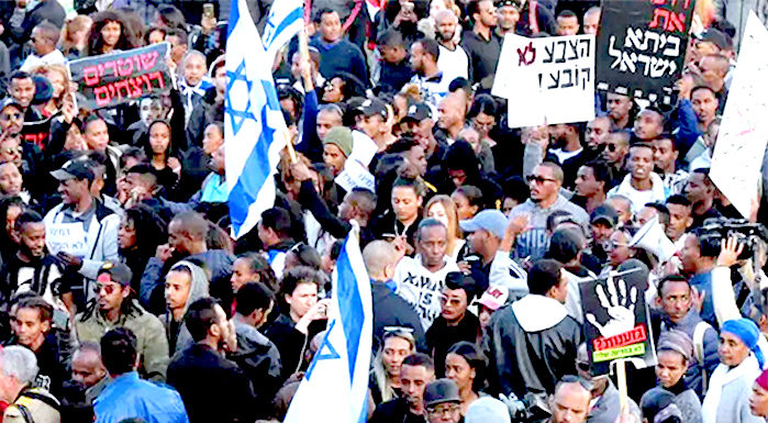 Click to enlarge Ethiopian Jews protest