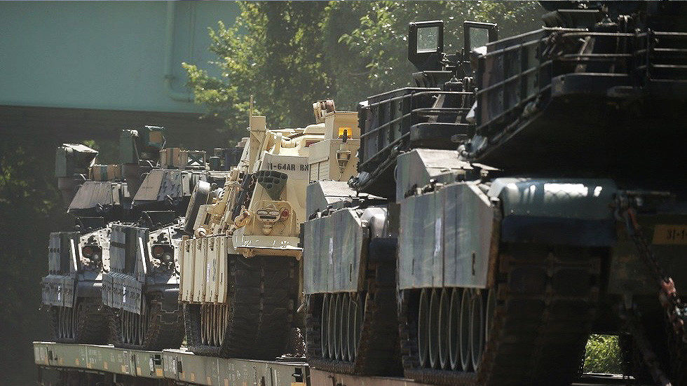 Abrams tanks and Bradley vehicle july 4