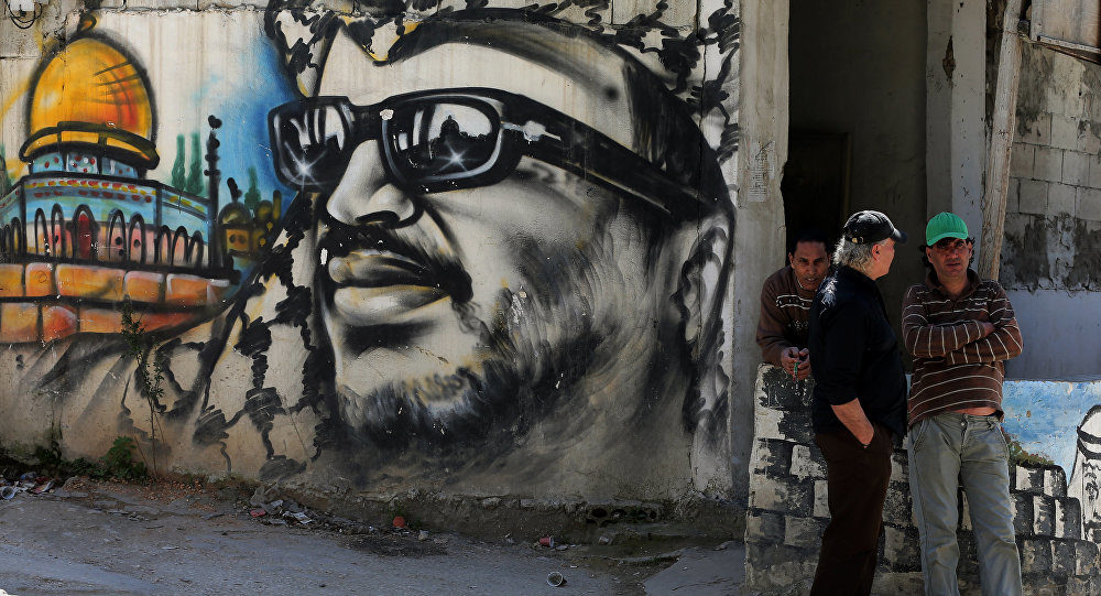 mural arrafat palestinian refugees