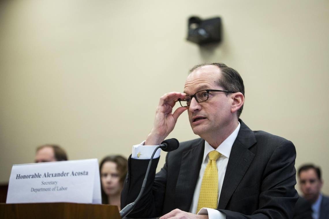 Click to enlarge Labor Secretary Alexander Acosta