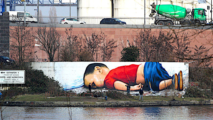 Drowned boy mural