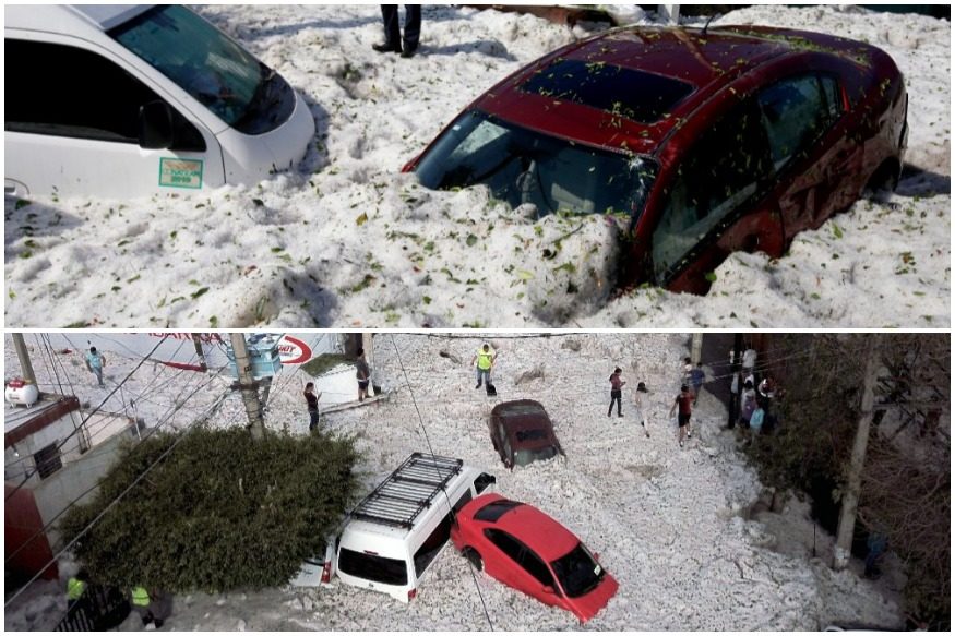 Huge hailstorm hits Guadalajara, Mexico