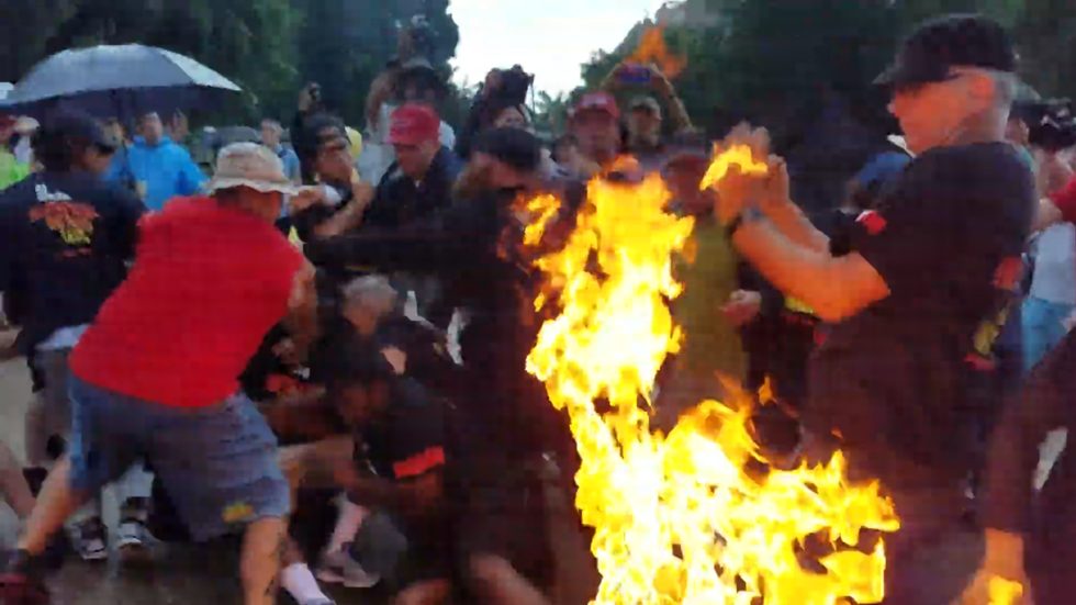 burn US flag