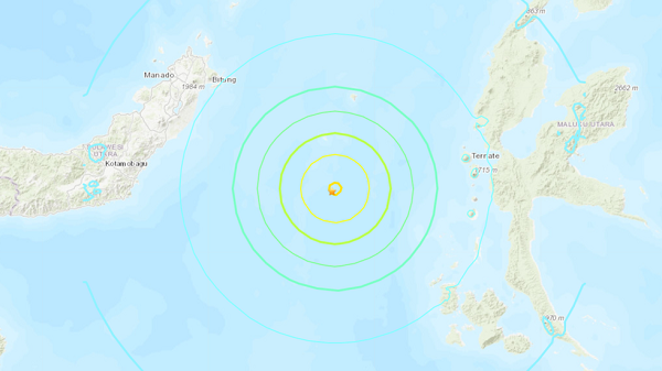 Map of earthquake
