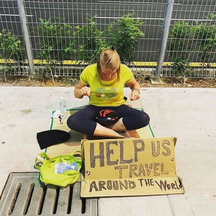 BACKPACKER BEGGING