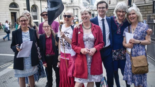 Extinction Rebellion activists gathered outside City of London Magistrates' Court