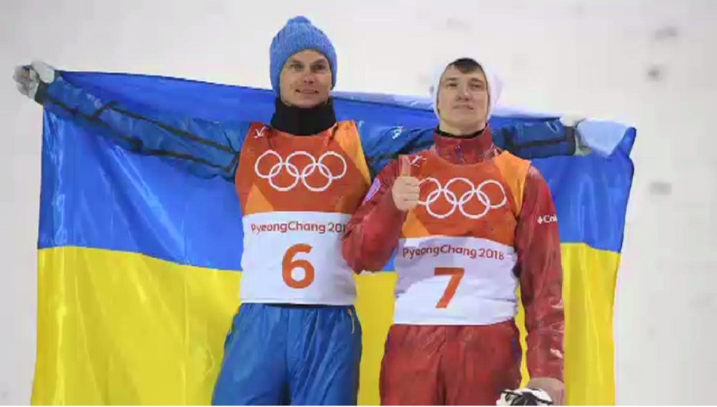 Ukrainian freestyle skiing champion, Aleksandr Abramenko and Russia’s bronze medal winner, Ilya Burov