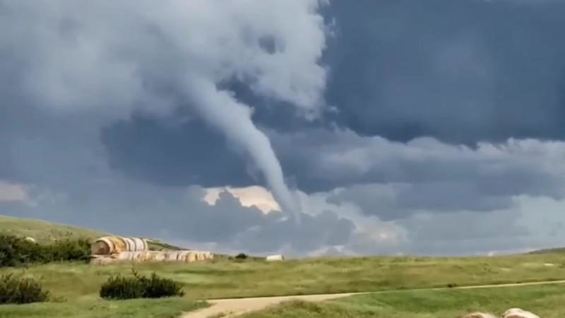 Screen grab from a video of a tornado near Rockg