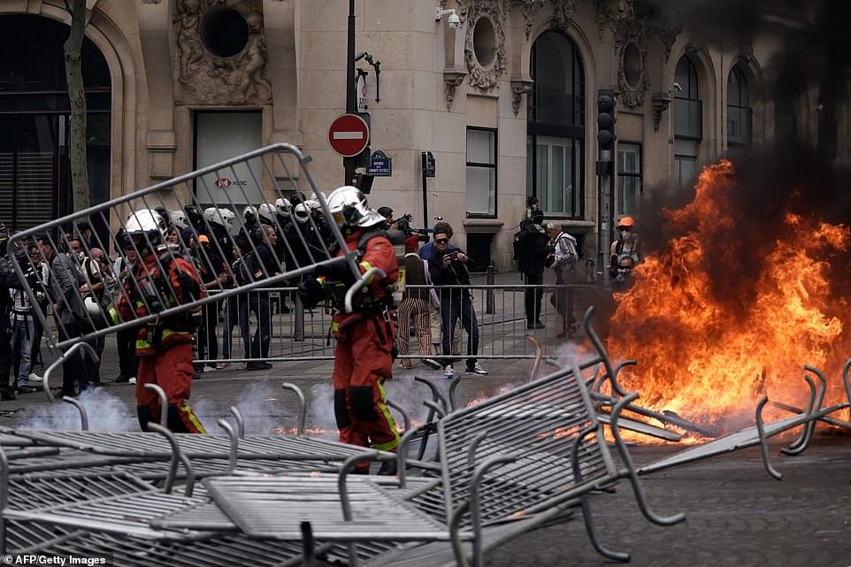 protests bastille day paris
