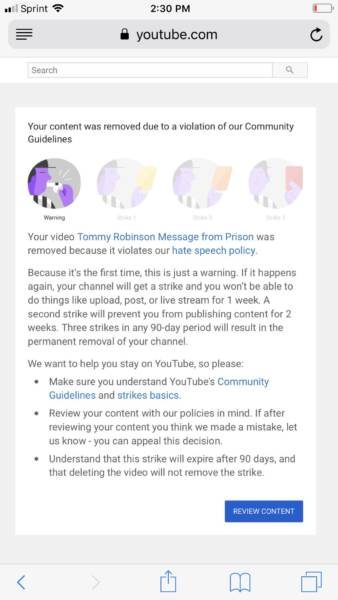 YouTube Tommy Robinson