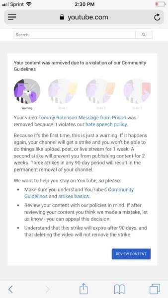 YouTube Tommy Robinson