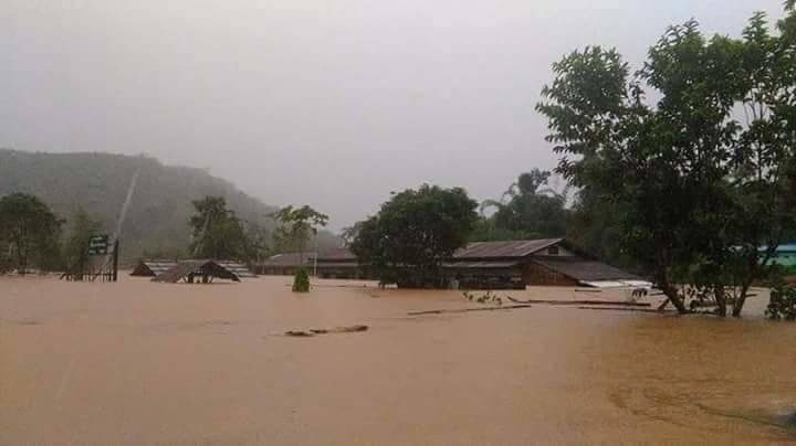 Flooding from the Irrawaddy river in Myanmar