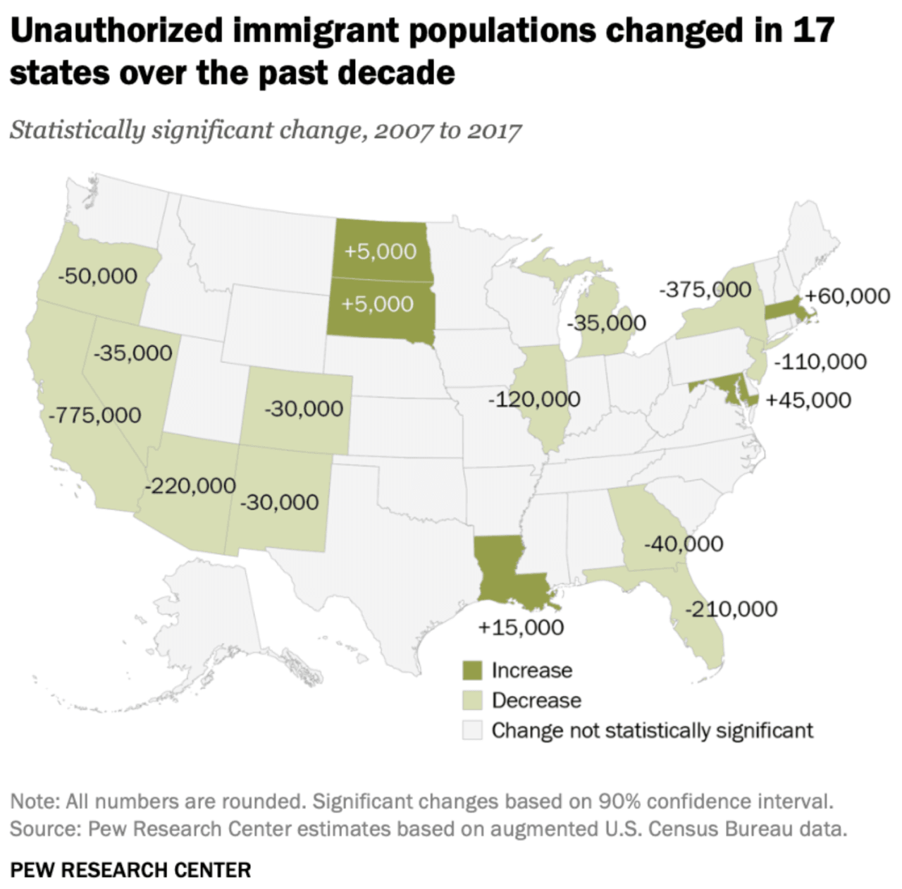 illegal alien population map US