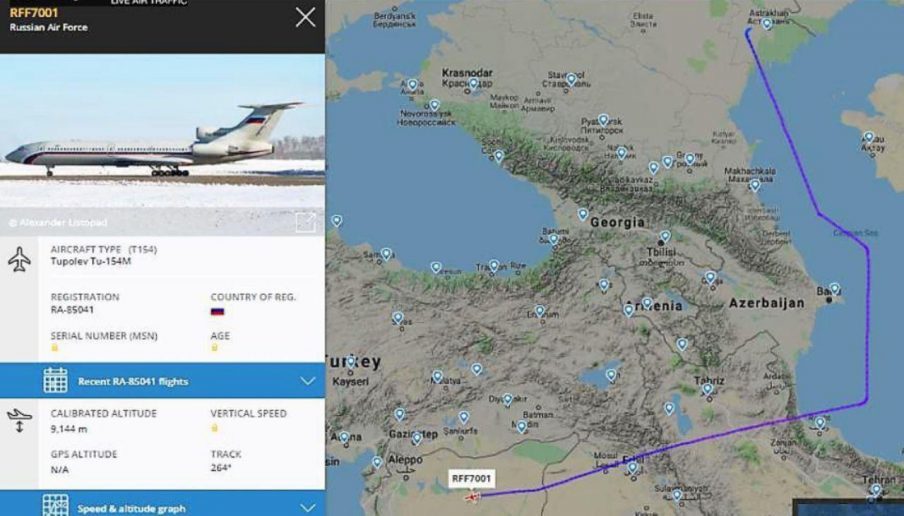Russian IL-76 strategic airlifter and Tu-154M