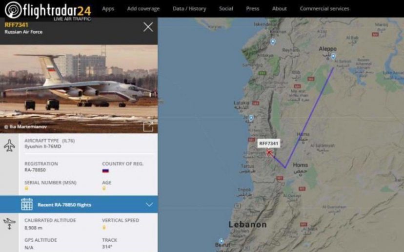 Russian IL-76 strategic airlifter and Tu-154M