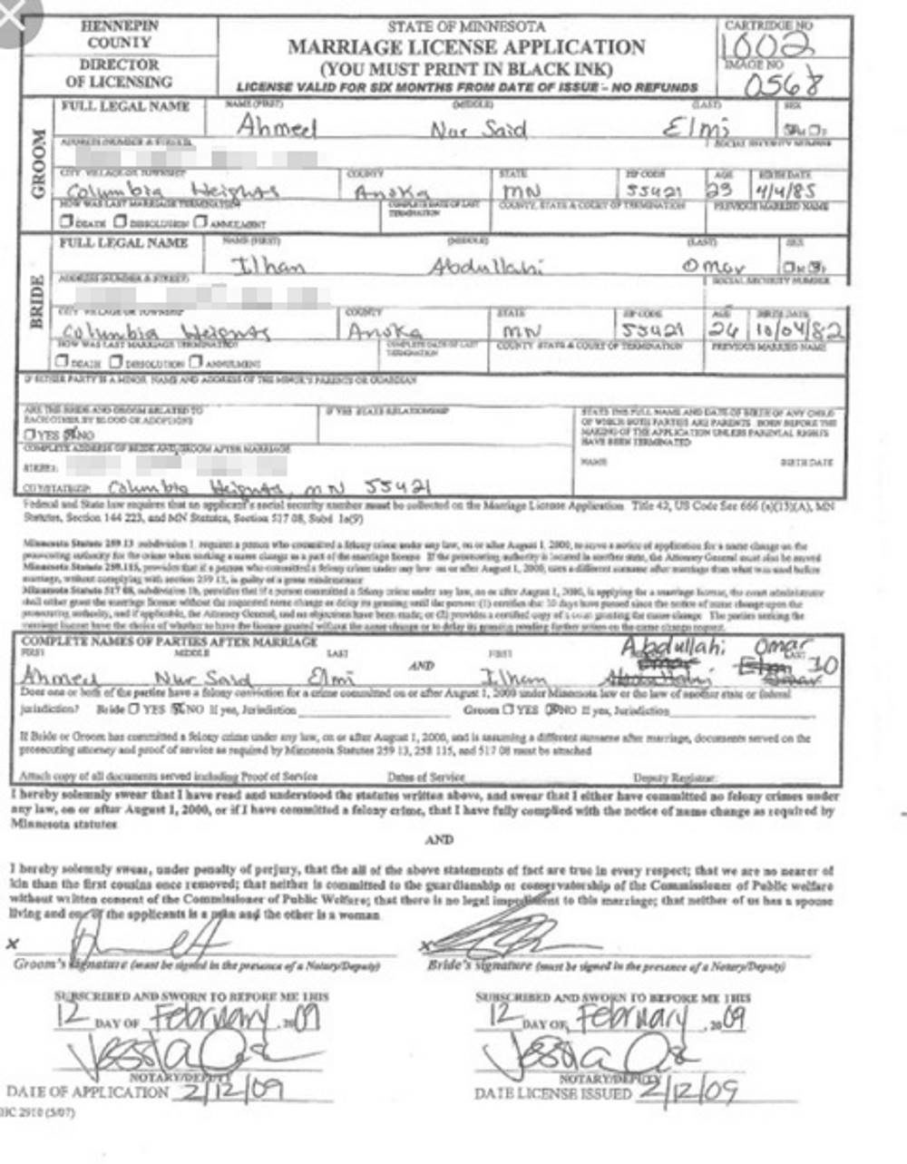 Click to enlarge omar marriage certificate husband 2