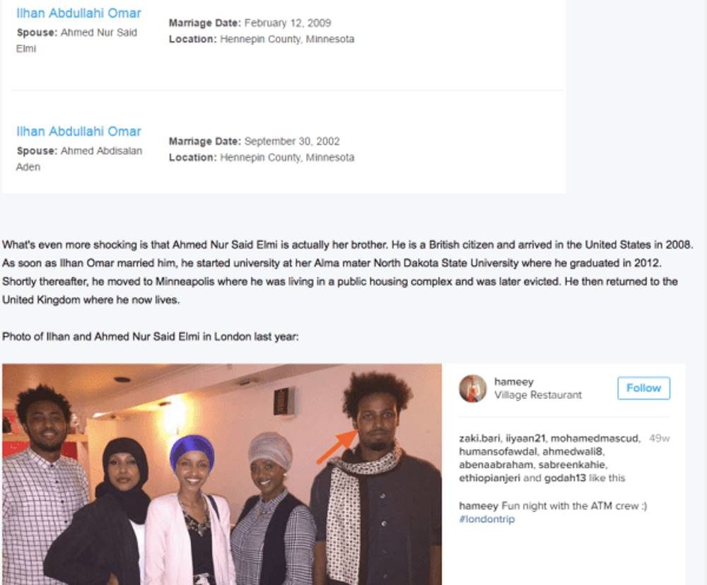 Click to enlarge post allege omar married brother