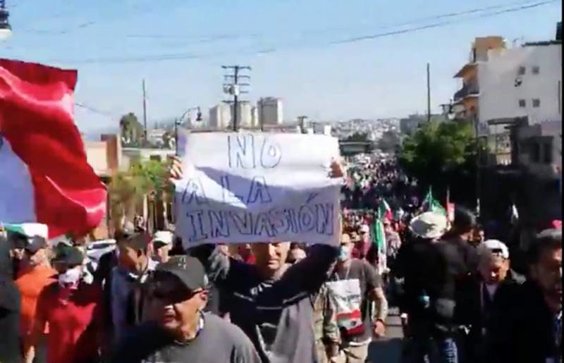 mexicans protest migrants Tiajuana