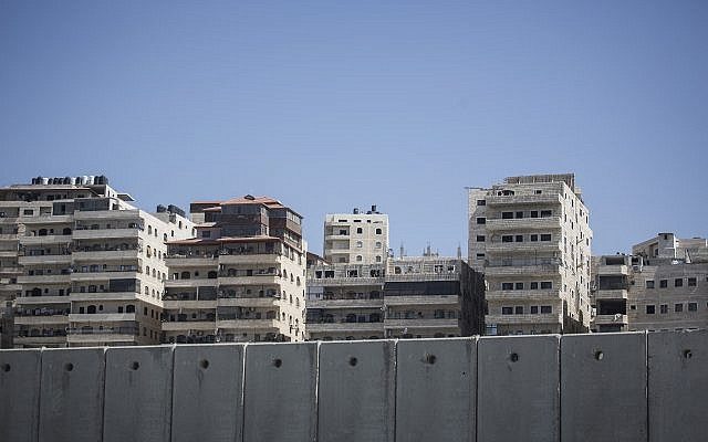 Palestinian buildings near Shuafat refugee camp East Jerusalem
