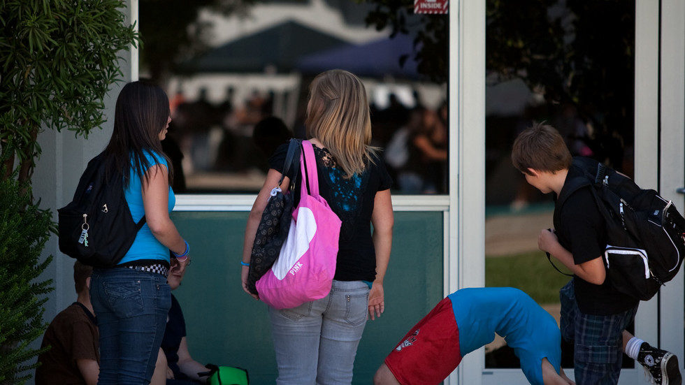 school children backpacks