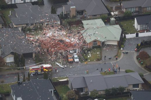 Powerful explosion obliterates suburban house in Christchurch, New Zealand - Gas suspected but cause unknown