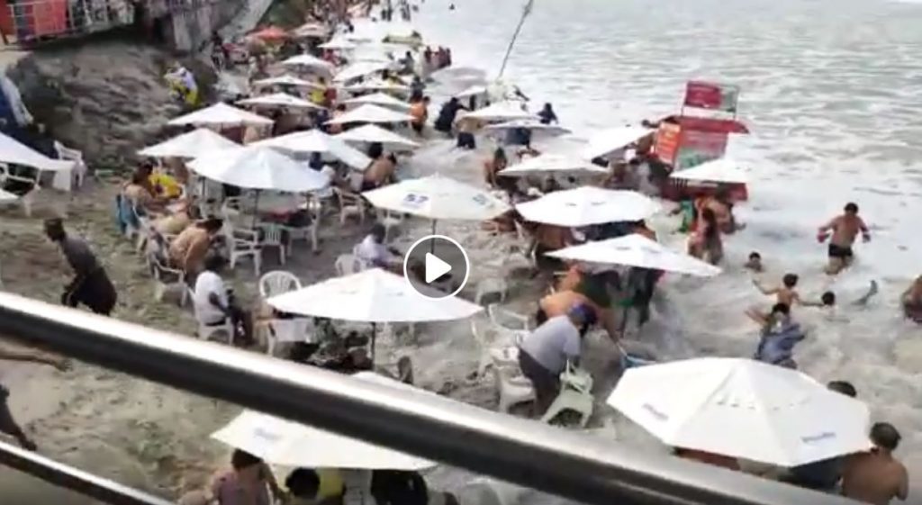 Brazil Praia do forte tsunami waves July 2019