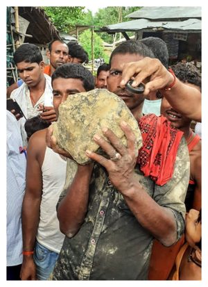 Villager with Suspected meteorite