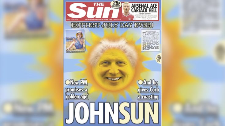 Bojo Sun Cover page, Boris Johnson