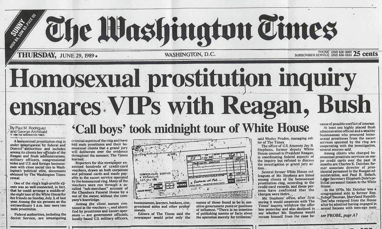 white house call boys male prostitutes newspaper