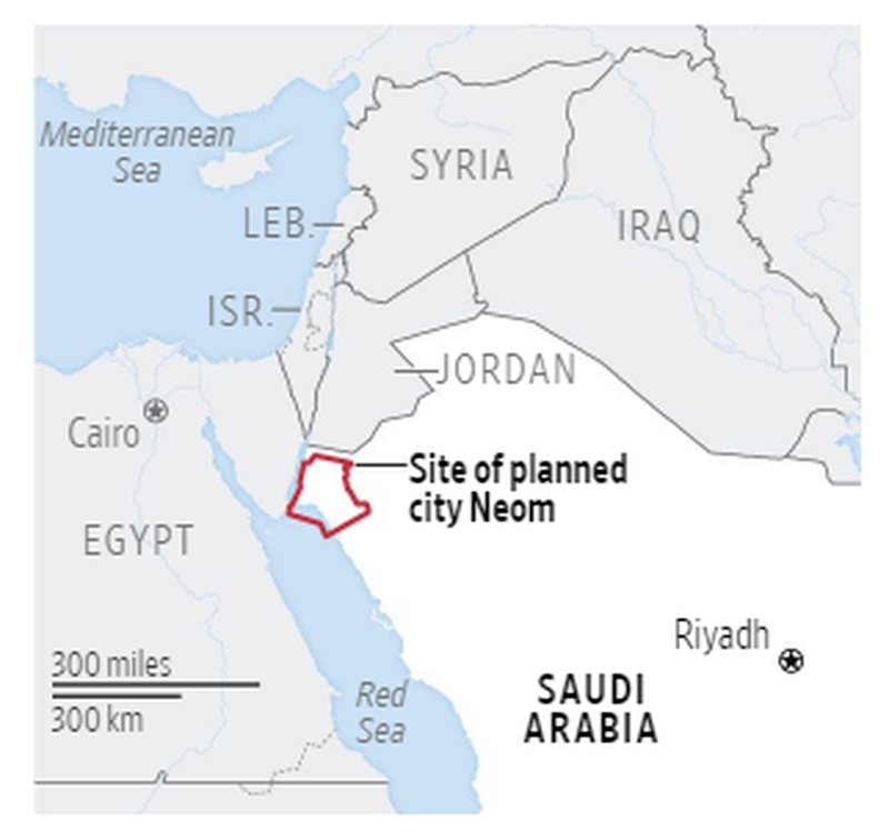 Click to enlarge Map of Neom city