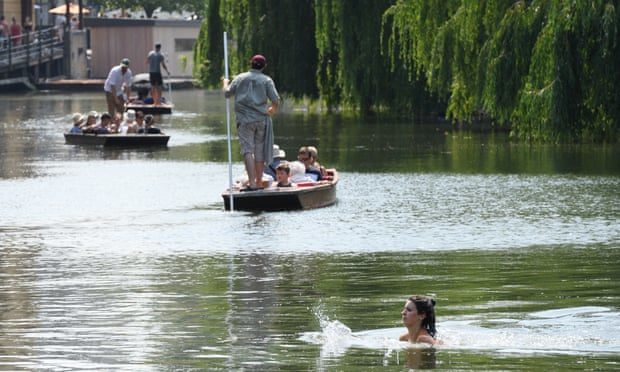 People enjoying the River Cam in Cambridge last Thursday, now the hottest UK day on record