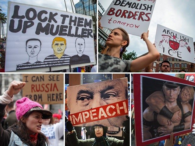 left protesters trump