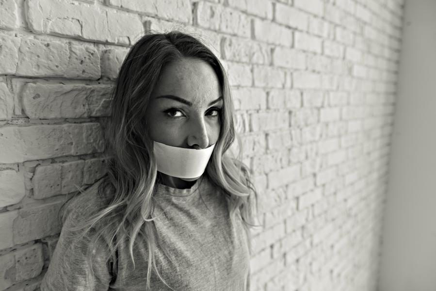 taped mouth