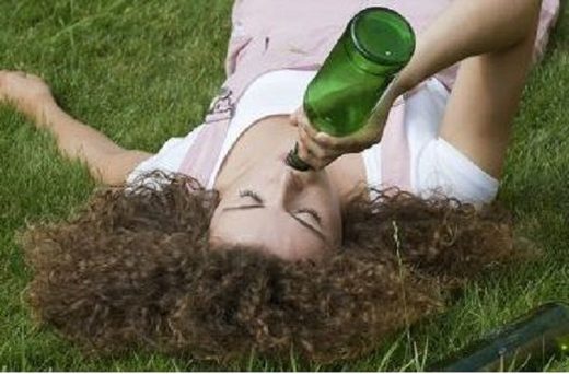 drinking woman